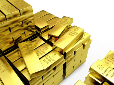 shiny gold bullion bars