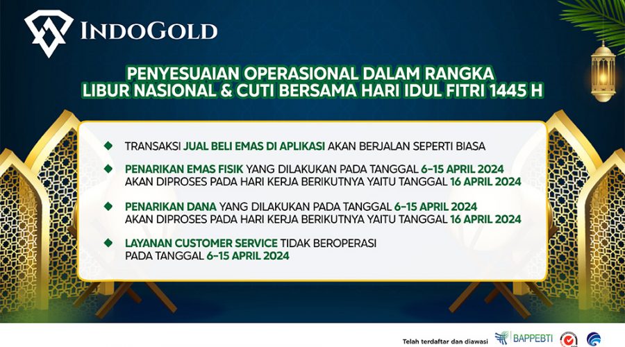 Newsletter IndoGold Libur Nasional Idul Fitri April 2024
