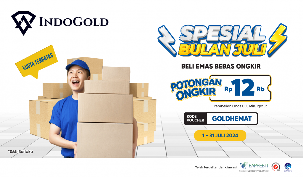 Newsletter IndoGold Spesial Bulan Juli Bebas Ongkir Juli 2024