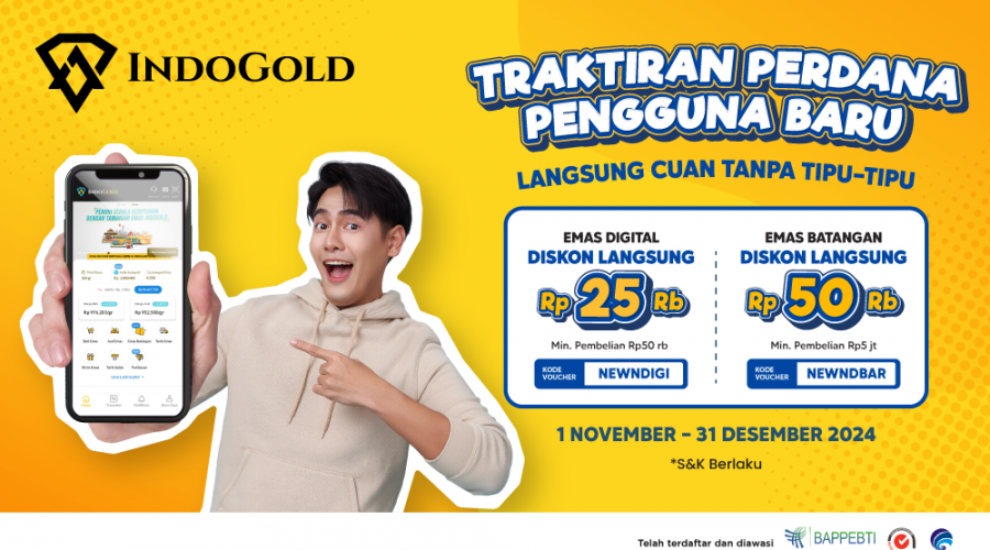 Newsletter IndoGold Voucher Promo New User Nov 2024