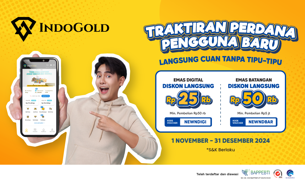 Newsletter IndoGold Voucher Promo New User Nov 2024